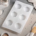 Форма для муссовых десертов и выпечки Доляна «Кристалл» 29,5×17×3,5 см 6 ячеек, d=6,5 см белый — изображение 2