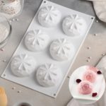 Форма для муссовых десертов и выпечки Доляна «Кристалл» 29,5×17×3,5 см 6 ячеек, d=6,5 см белый