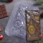 Форма для шоколада  С НГ елка и часы