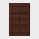 Форма силиконовая для шоколада Доляна «Плитка», 27,2×17,6×1 см, 6 ячеек (7,5×7,5см) , цвет коричневый