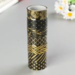 Клейкие WASHI-ленты с фольгой "ЧЕРНОЕ ЗОЛОТО", 15 мм х 3 м (набор 7 шт)