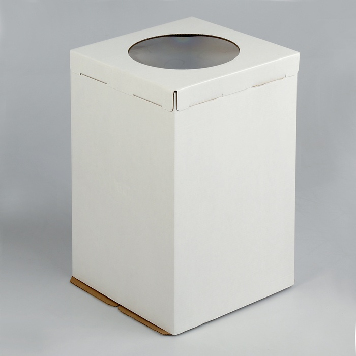 korob-kartonnyj-belyj-s-oknom-300300450-mm-pasticciere.jpg Коробка торт 300*300*450 мм с окном (белая) — изображение 1
