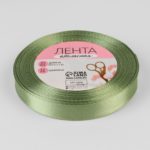Лента атласная, 12 мм × 23 ± 1 м, цвет светло-зелёный №93  3019745