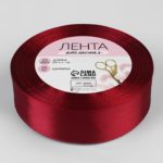 Лента атласная, 25 мм × 23 ± 1 м, цвет вишнёвый №37 3019780