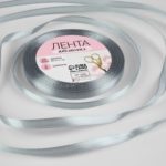 Лента атласная, 6 мм × 23 ± 1 м, цвет пепельный №59  / 5052164