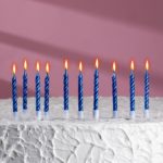 Свечи в торт "Спираль", 10 шт, средние, 7 см, синий металлик 2919669 — изображение 2