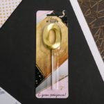 Свеча в торт цифра «0», золото  5276852