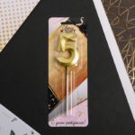 Свеча в торт цифра «5», золото 5276857