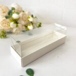 Коробка под макарон с прозрачной крышкой, белый ТИ -064