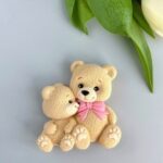 Силиконовая форма 2Д Мишка с мамой