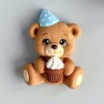 Силиконовая форма Мишка-именинник