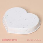 Форма для выпечки KONFINETTA «Сердце», силикон, 25×23×3,5 см (внутр. размеры 23×21×3,5 см), цвет белый Артикул: 9687230 — изображение 2