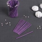 Палочки для кейк-попсов, 10×0,2 см, 100 шт, цвет фиолетовый Артикул: 4623276