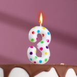 Свеча в торт на день рождения «‎Цветное конфетти»‎, цифра "3", 5.5 см Артикул: 4693310