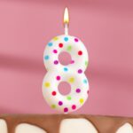 Свеча в торт на день рождения «‎Цветное конфетти»‎, цифра "8", 5.5 см Артикул: 5164404