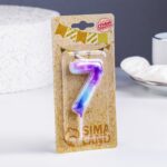 Свеча в торт на шпажке "Галактика", цифра 7, 5,5 см Артикул: 7663117 — изображение 2