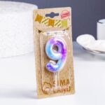 Свеча в торт на шпажке "Галактика", цифра 9, 5,5 см Артикул: 7663119 — изображение 2
