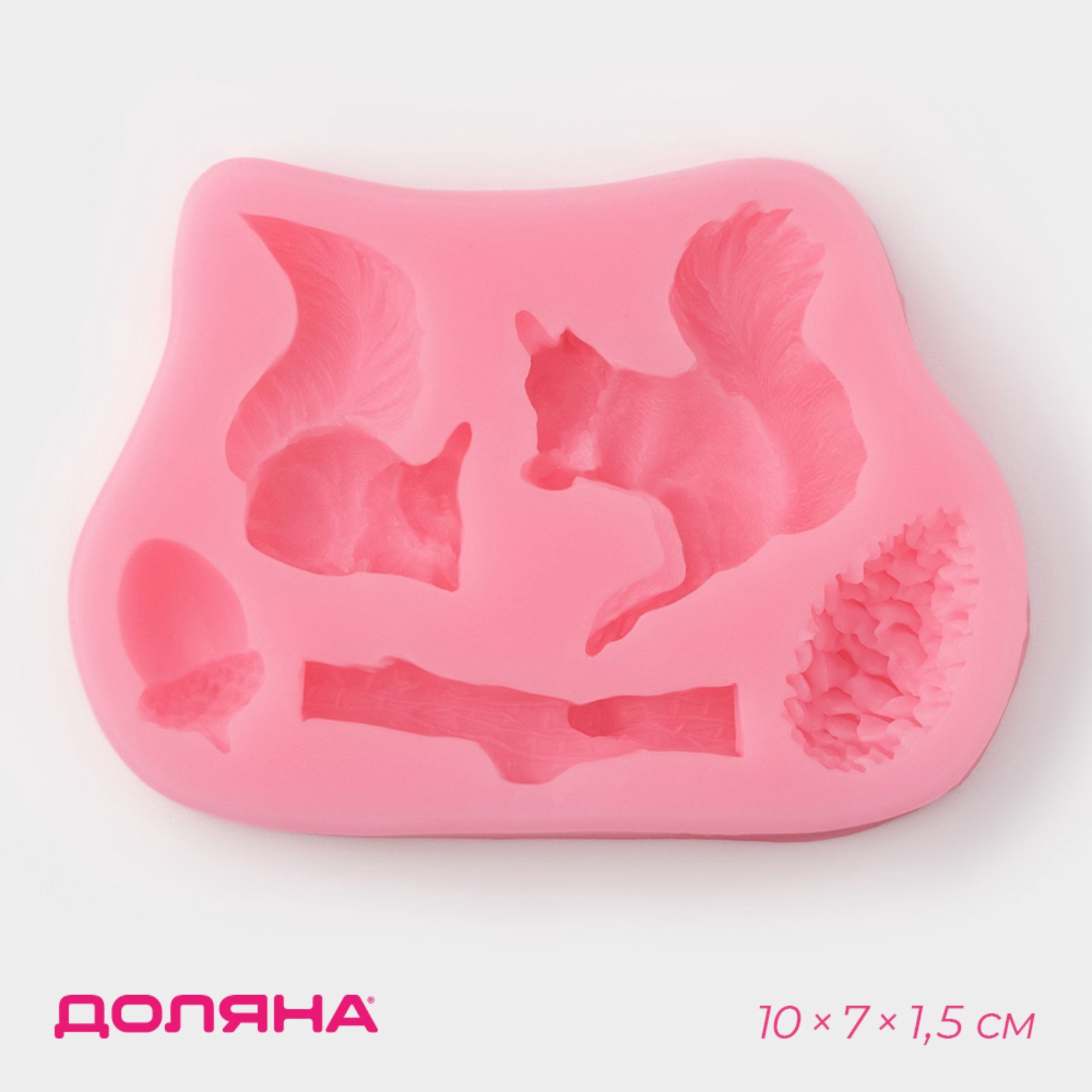 mold-silikon-belochka-i-oreshki-10x7x1-5-sm-6887480.jpg Молд силикон, «Белочка и орешки», 10×7×1.5 см 6887480 — изображение 1