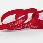Лента атласная Handmade, 15 мм, 23±1 м, белая, красная 10746887