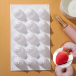 Форма для муссовых десертов и выпечки  «Клубника», силикон, 29×17×4 см, 15 ячеек 5545514