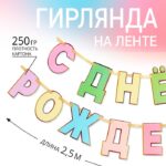 Гирлянда на ленте «С Днем Рождения», длина 250 см  9165857 — изображение 2