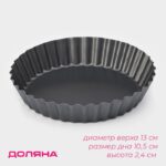Форма для выпечки Доляна «Жаклин», d=13 см, разъёмная, антипригарное покрытие, чёрная 10346802 — изображение 2