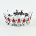 Корона для торта с красными камнями, серебряный 10903939