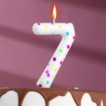 Свеча в торт на день рождения «Цифра 7», 9 см арт.4693304